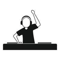 icono de dj de música, estilo simple vector