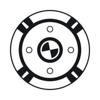 Shield icon, simple style vector