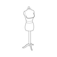 Sewing mannequin icon, outline style vector