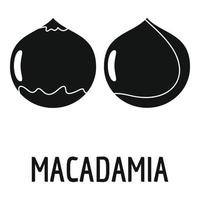 icono de macadamia, estilo simple vector