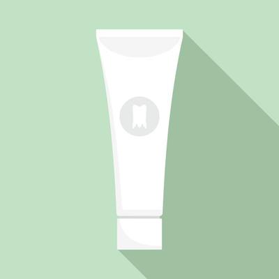 Whitening toothpaste icon, flat style