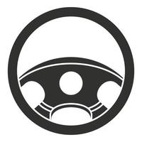 Car steering wheel icon, simple style vector