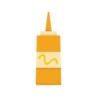 Mustard plastic bottle icon, flat style vector