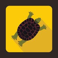 icono de tortuga en estilo plano vector