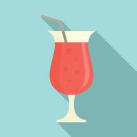 Refreshment cocktail icon, flat style vector