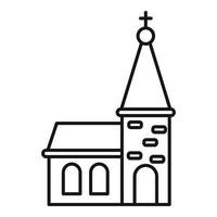 icono de la iglesia de la ciudad, estilo de esquema vector