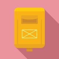 Newsletter mailbox icon, flat style vector