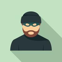 Criminal man icon, flat style vector