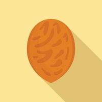 Peach seed icon, flat style vector