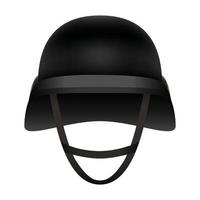 Front of black helmet mockup, realistic style vector