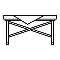 Picnic table icon, outline style vector