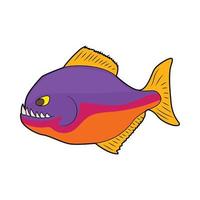 Piranha icon in cartoon style vector