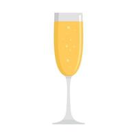Glass champagne icon, flat style vector