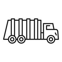 Garbage city truck icon, outline style vector