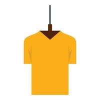 Yellow tshirt on hanger icon, flat style vector