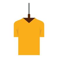 Yellow tshirt on hanger icon, flat style vector