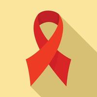 Red ribbon icon, flat style vector