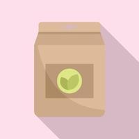 Tea leafs bag icon, flat style vector