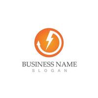 Flash thunderbolt logo template vector