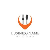 Spoon and fork logo and symbol vector image