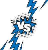 Versus VS letters fight background in flat comics style design png