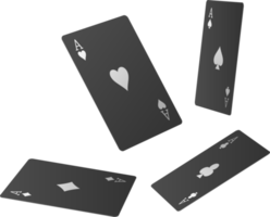 Black four aces poker card png
