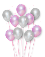 roze en wit kleuren met realistisch vliegend helium ballonnen png