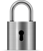 Silver locked padlock png