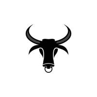 icono de vector de logotipo de cabeza de toro