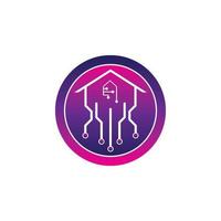 Home tech logo vector illustration