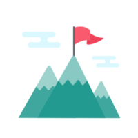 red flags placed on high mountains Ideas for achieving business goals png