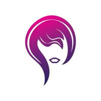 estilo cabello mujer icono logo vector