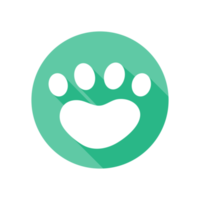 Dog and cat paws with sharp claws. cute animal footprints png