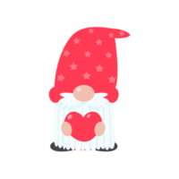 gnome de noël. un petit gnome coiffé d'un bonnet de laine rouge. fêter noël png