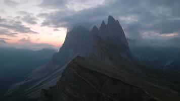 Odle Mountain Group from Seceda Sunrise Time Lapse, Dolomites South Tyrol, Italy video