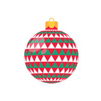 bola de natal vermelha com padrão branco para celebração de natal png