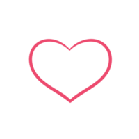 Hand drawn heart line. red heart love on valentines day png