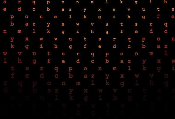 Dark red, yellow vector layout with latin alphabet.