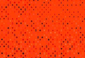 Light red vector background with cards signs.