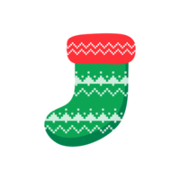 Christmas socks. Red and green socks with various patterns for Christmas decorations. png