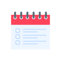 Calendar icon. A red calendar for reminders of appointments and important festivals in the year. png