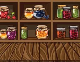 Jars of jam. Harvest for the winter. Vector