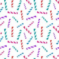 seamless pattern with striped candy sticks on a white background vector