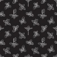 seamless pattern with basil leaves vector