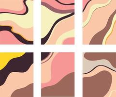 Set of images with colorful chaotic patterns vector