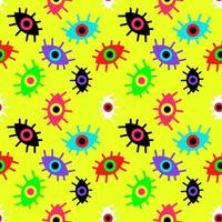 Bright pattern of abstract eyes. Vector