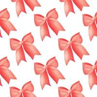 seamless pattern of red bow on a white background vector