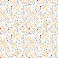 Marine seamless background with corals and bubbles on a white background vector