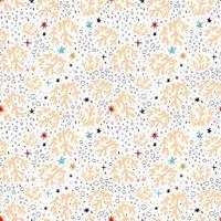 Marine seamless background with corals and bubbles on a white background vector