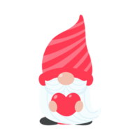 gnome de noël. un petit gnome coiffé d'un bonnet de laine rouge. fêter noël png